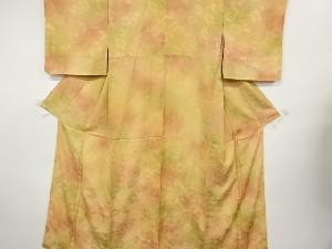 花模様織出し暈し色無地着物